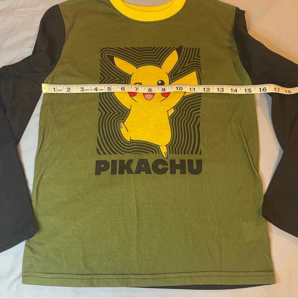 Pikachu Green Kids Pajama Bottoms with Pikachu Print. Boys Size 10/12